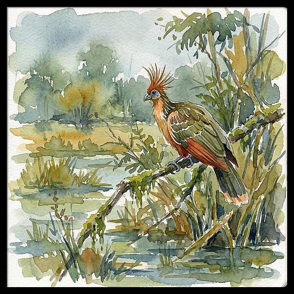 Hoatzin Perched In Nature