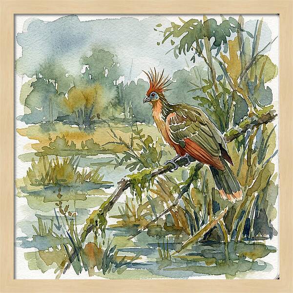 Hoatzin Perched In Nature