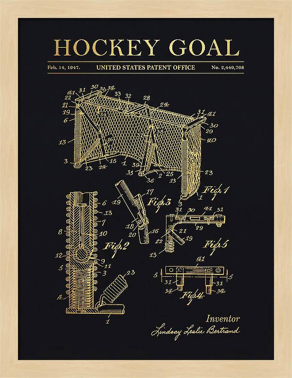 Hockey Goal Gold Patent Us2449708a