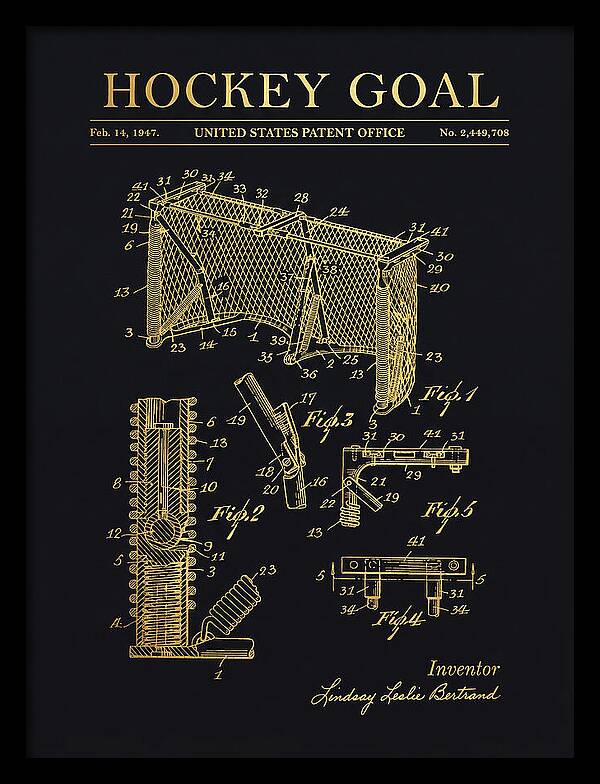 Hockey Goal Gold Patent Us2449708a