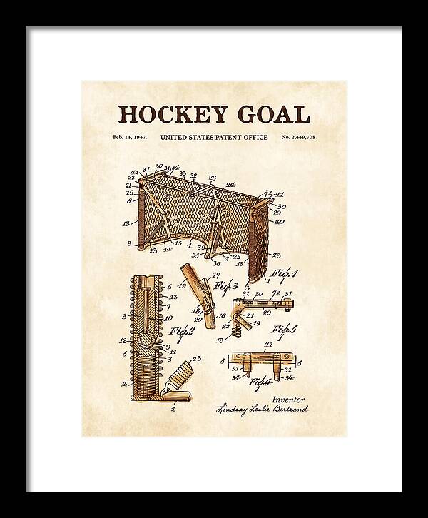 Hockey Goal Watercolor Patent Us2449708a