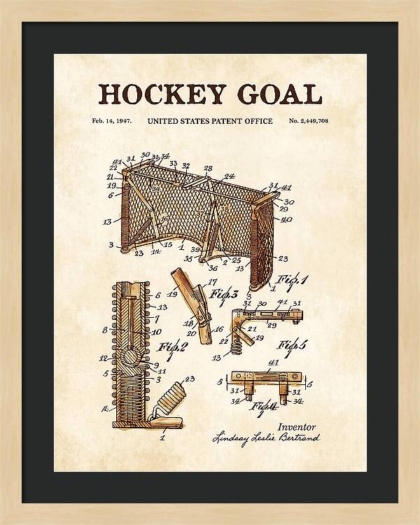 Hockey Goal Watercolor Patent Us2449708a