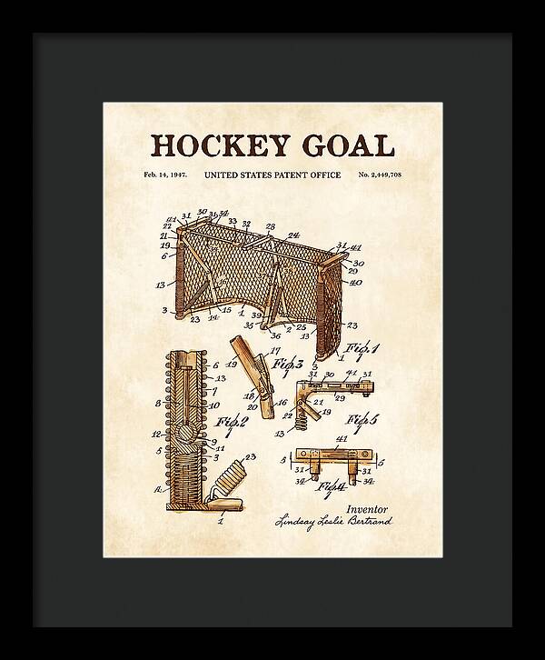 Hockey Goal Watercolor Patent Us2449708a