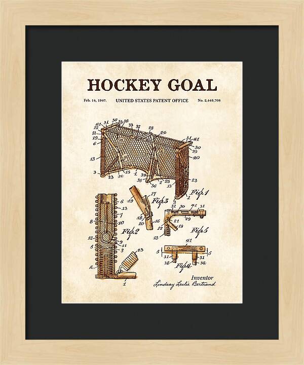 Hockey Goal Watercolor Patent Us2449708a