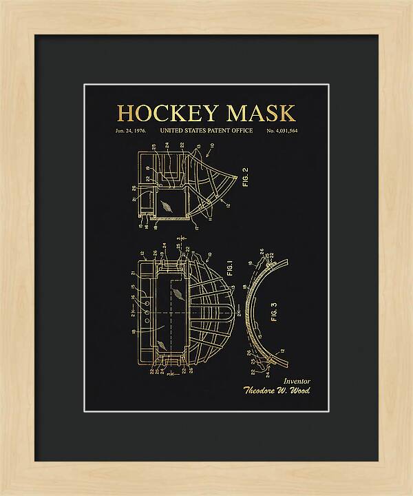 Hockey Mask Gold Patent Us4031564a