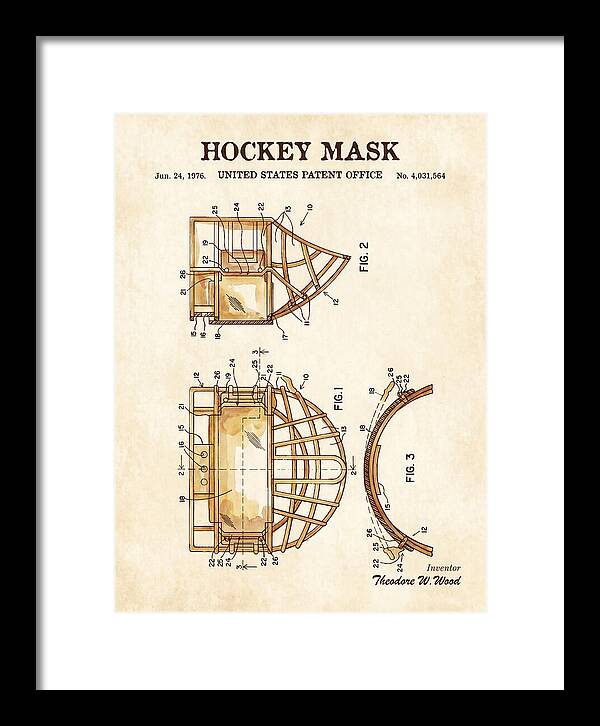 Hockey Mask Watercolor Patent Us4031564a