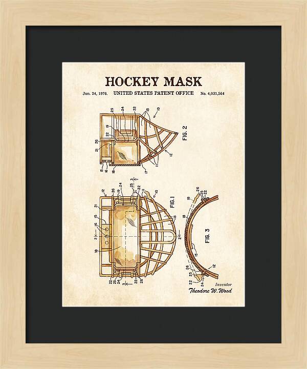 Hockey Mask Watercolor Patent Us4031564a