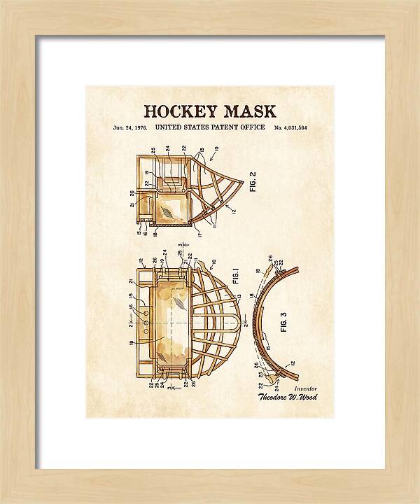Hockey Mask Watercolor Patent Us4031564a