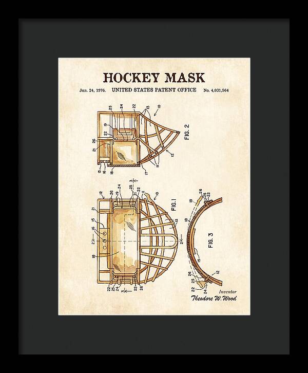 Hockey Mask Watercolor Patent Us4031564a