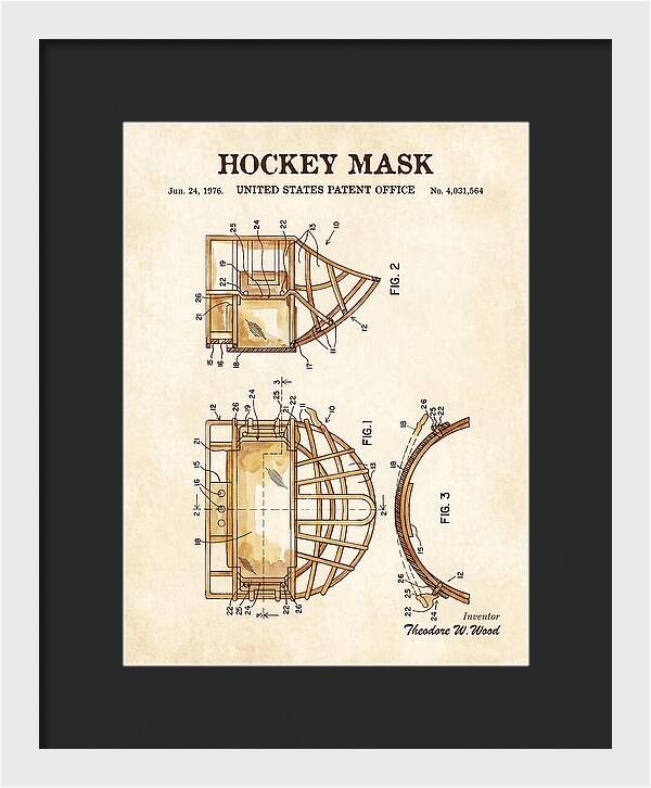 Hockey Mask Watercolor Patent Us4031564a