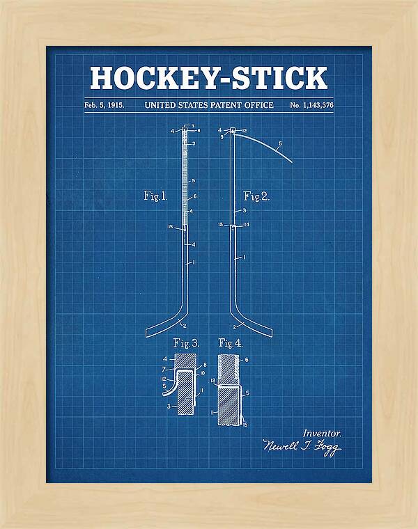 Hockey Stick Blueprint Patent Us1143376a