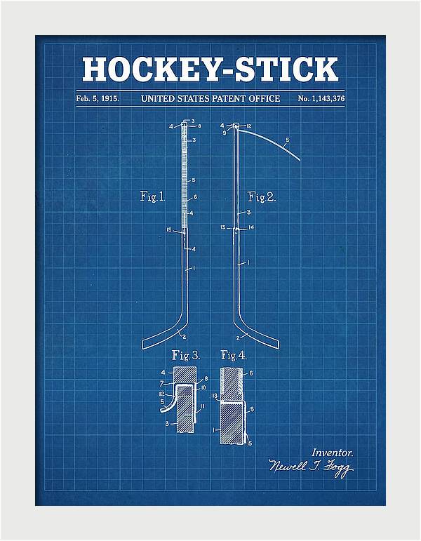 Hockey Stick Blueprint Patent Us1143376a