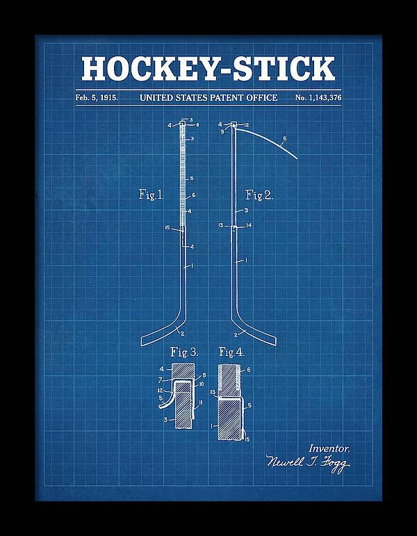 Hockey Stick Blueprint Patent Us1143376a