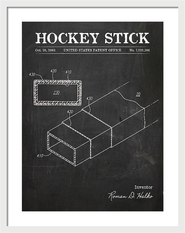 Hockey Stick Chalkboard Patent Us7232386b2