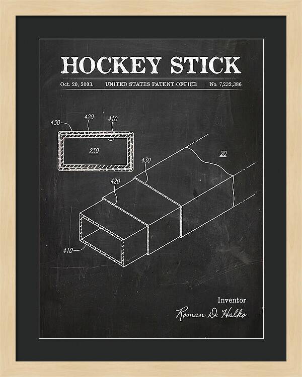 Hockey Stick Chalkboard Patent Us7232386b2