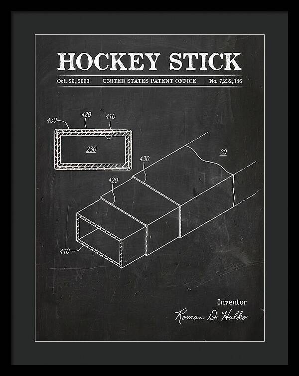 Hockey Stick Chalkboard Patent Us7232386b2