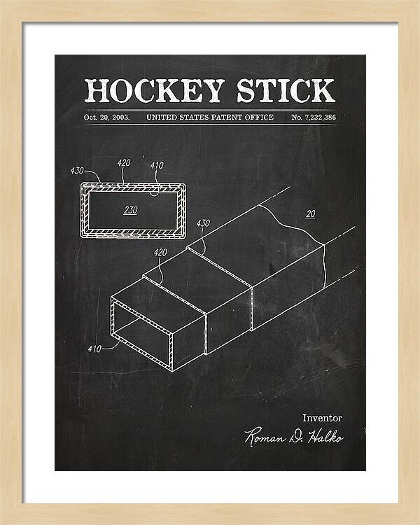 Hockey Stick Chalkboard Patent Us7232386b2