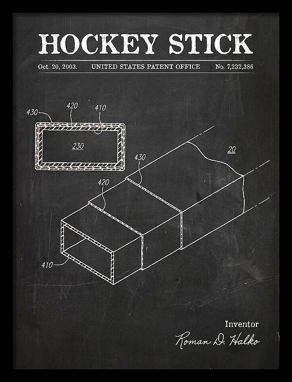 Hockey Stick Chalkboard Patent Us7232386b2
