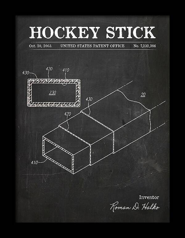 Hockey Stick Chalkboard Patent Us7232386b2