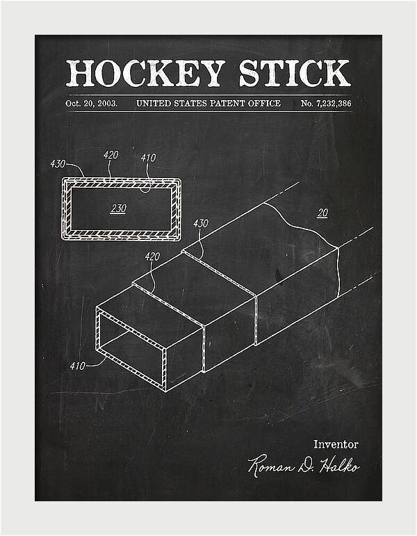 Hockey Stick Chalkboard Patent Us7232386b2