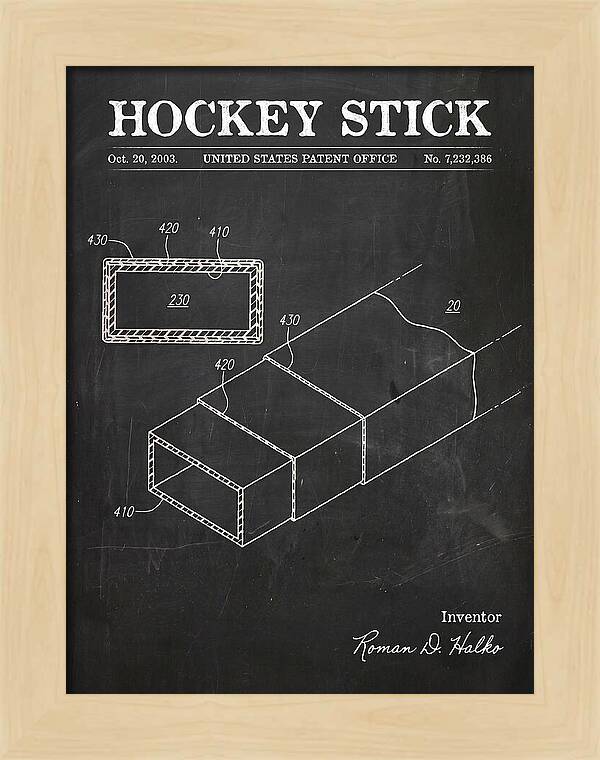 Hockey Stick Chalkboard Patent Us7232386b2