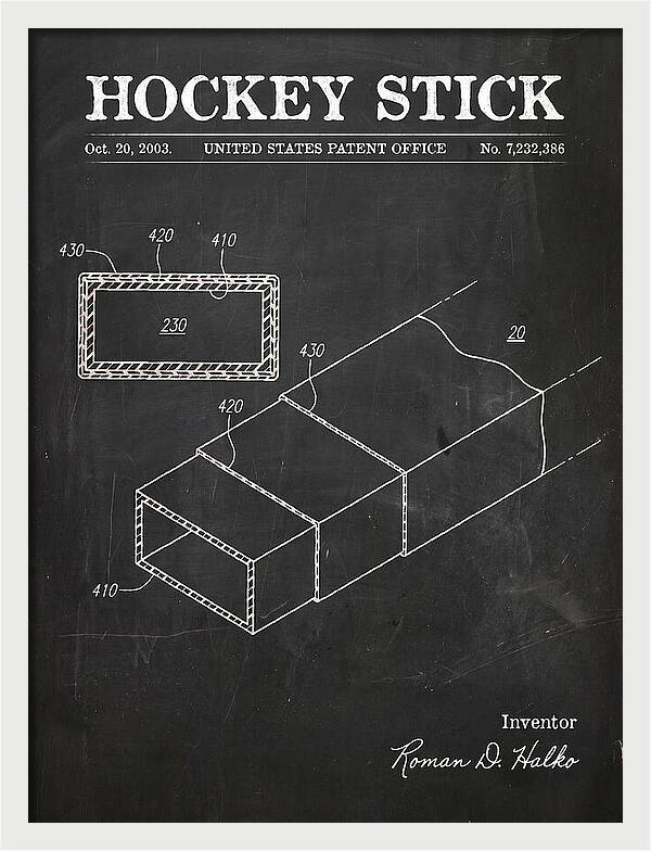 Hockey Stick Chalkboard Patent Us7232386b2