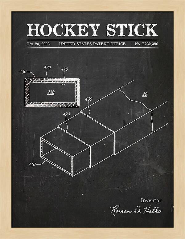 Hockey Stick Chalkboard Patent Us7232386b2