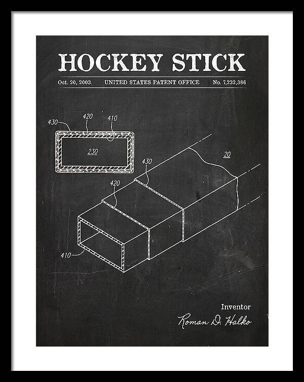 Hockey Stick Chalkboard Patent Us7232386b2