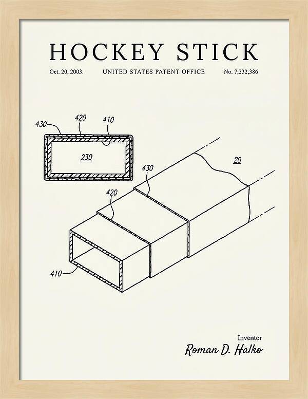 Hockey Stick Minimalist Patent Us7232386b2