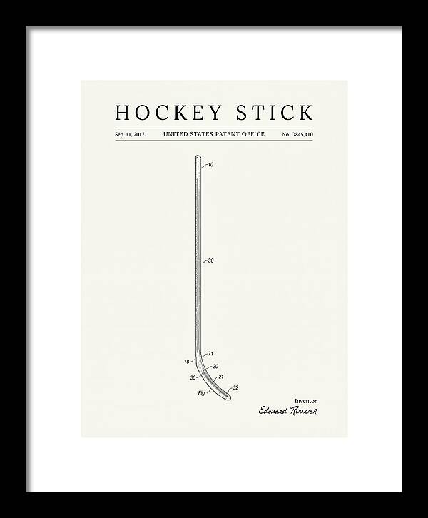 Hockey Stick Minimalist Patent Usd845410s1