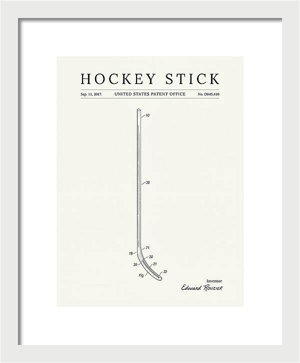 Hockey Stick Minimalist Patent Usd845410s1