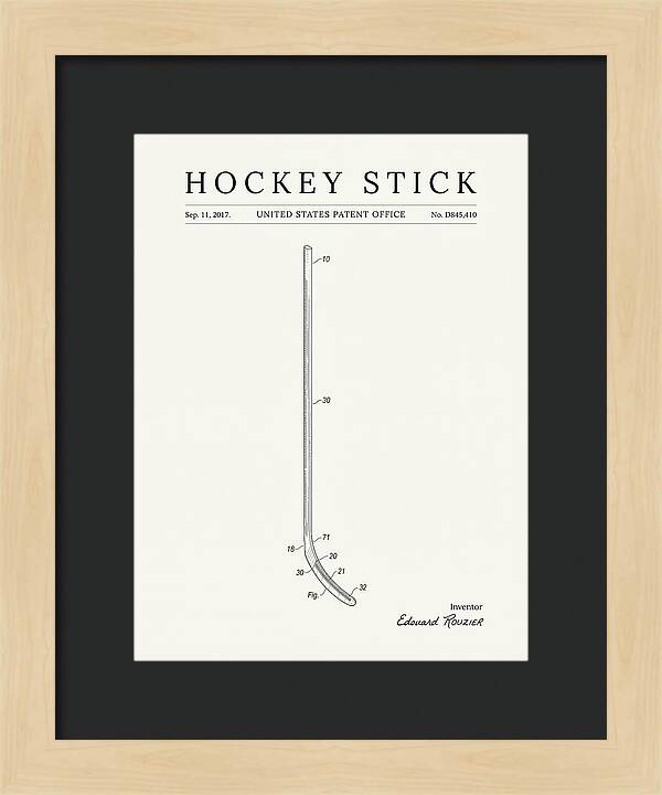 Hockey Stick Minimalist Patent Usd845410s1