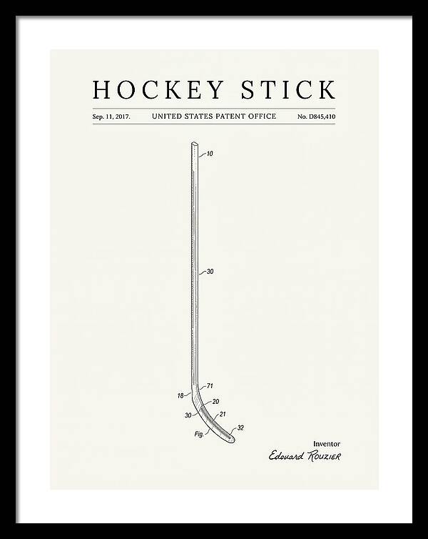 Hockey Stick Minimalist Patent Usd845410s1