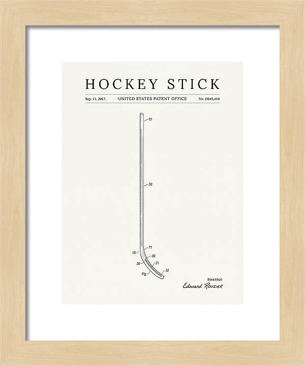 Hockey Stick Minimalist Patent Usd845410s1