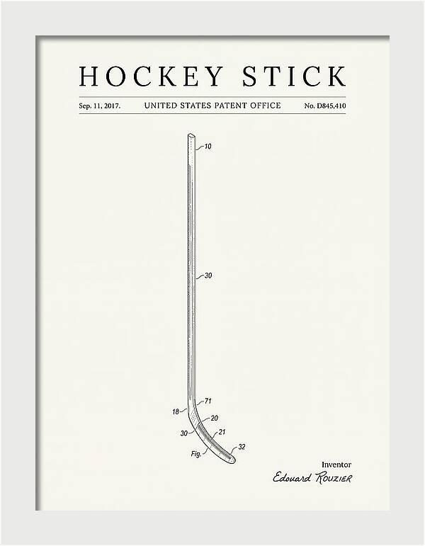 Hockey Stick Minimalist Patent Usd845410s1