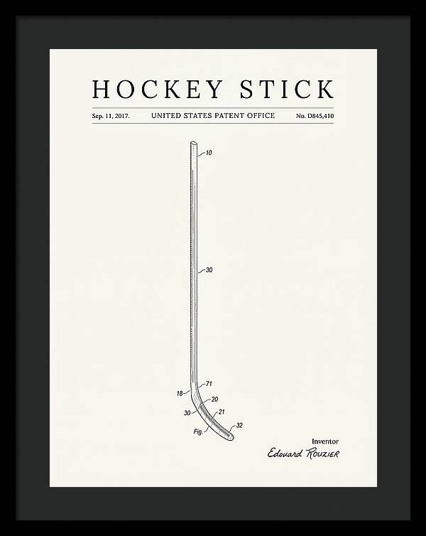 Hockey Stick Minimalist Patent Usd845410s1