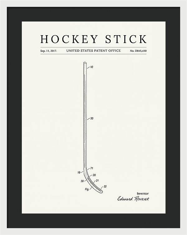 Hockey Stick Minimalist Patent Usd845410s1
