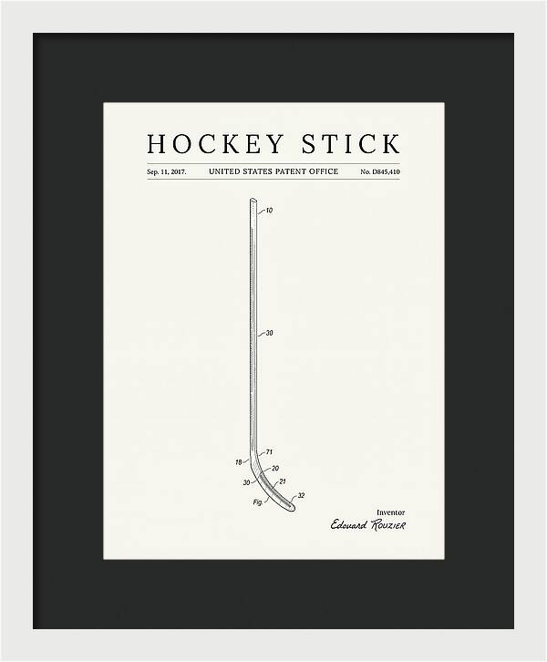 Hockey Stick Minimalist Patent Usd845410s1