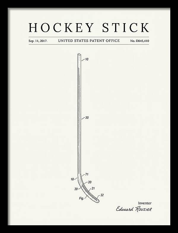 Hockey Stick Minimalist Patent Usd845410s1
