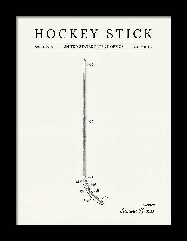 Hockey Stick Minimalist Patent Usd845410s1