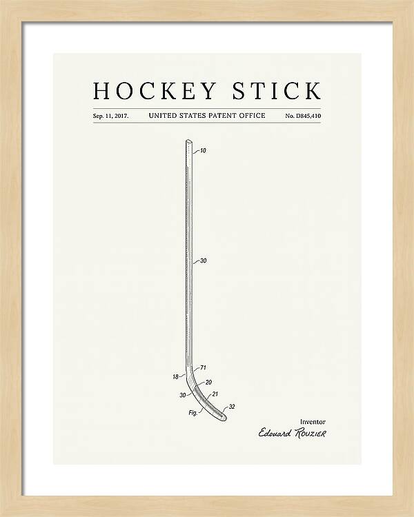Hockey Stick Minimalist Patent Usd845410s1