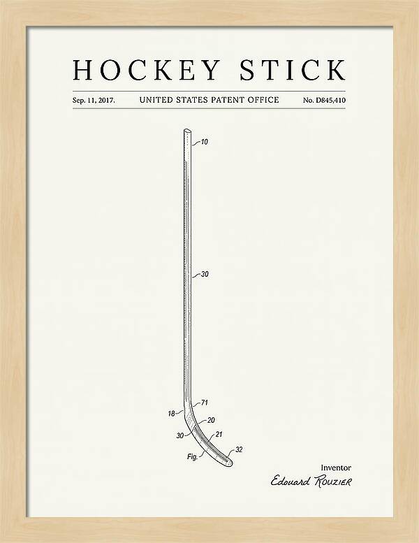 Hockey Stick Minimalist Patent Usd845410s1