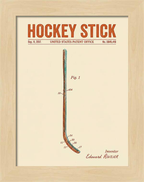 Hockey Stick Retro Patent Usd845410s1