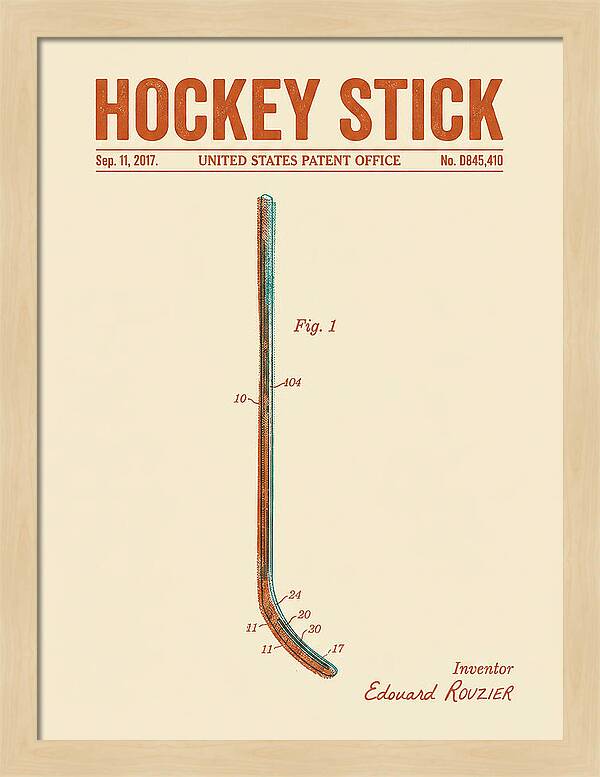 Hockey Stick Retro Patent Usd845410s1