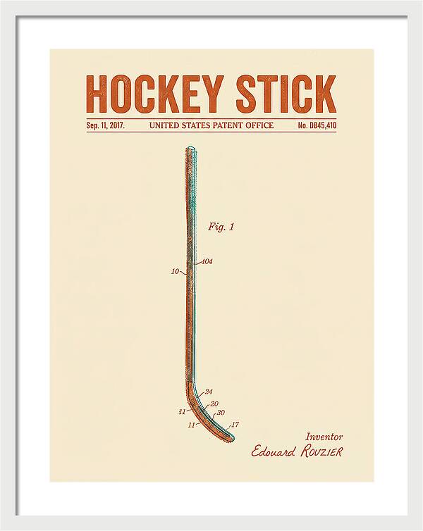 Hockey Stick Retro Patent Usd845410s1