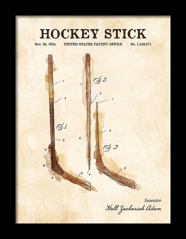 Hockey Stick Watercolor Patent Us1549971a