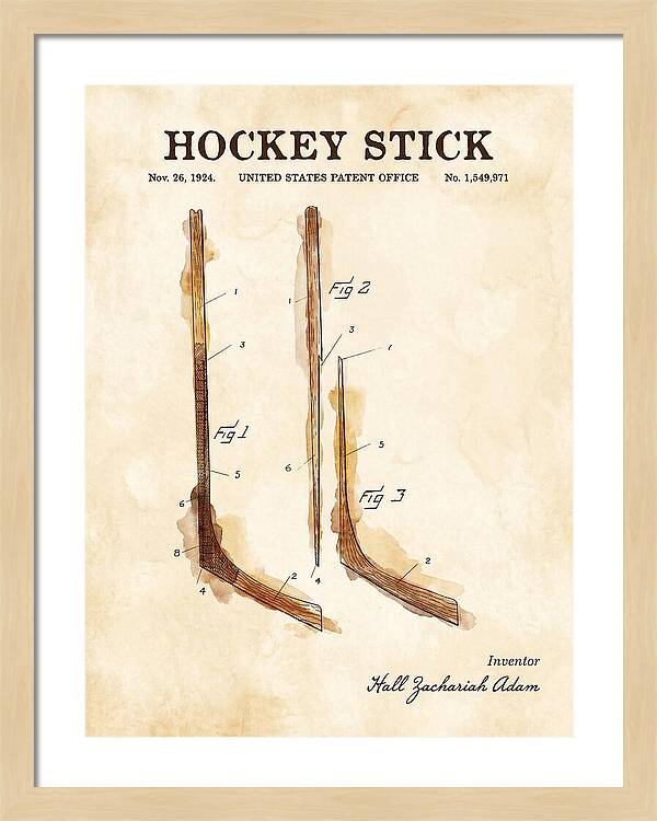 Hockey Stick Watercolor Patent Us1549971a