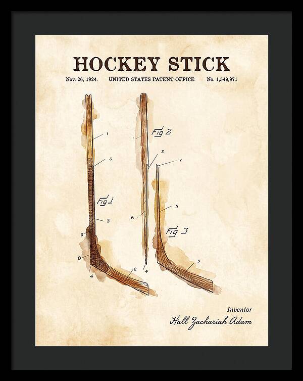 Hockey Stick Watercolor Patent Us1549971a