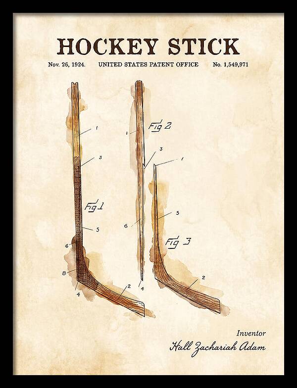 Hockey Stick Watercolor Patent Us1549971a