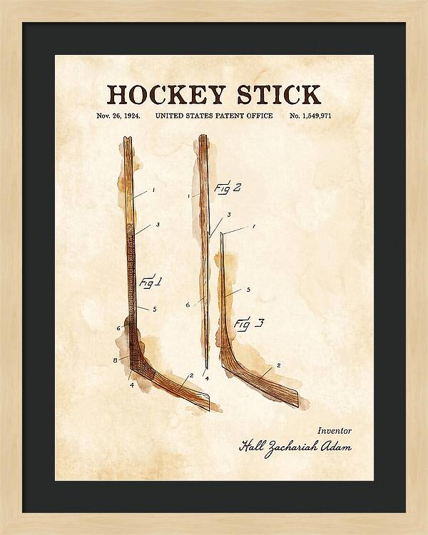 Hockey Stick Watercolor Patent Us1549971a